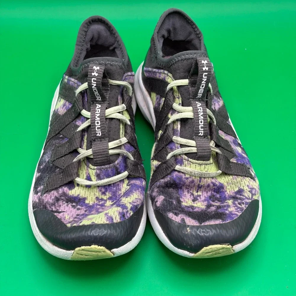 Under Armour Infinity 3 AL Tie Dye Sneakers Kids 1.5Y Gray/Purple Running Shoes